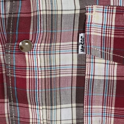 Vintage Levi's Mens Small Plaid Pearl Snaps Western Long Sleeve Button Up Shirt - Thumbnail 3