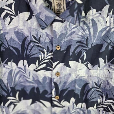 Roundtree & Yorke Men's Large Hawaiian Tropical Short Sleeve Shirt - Thumbnail 5
