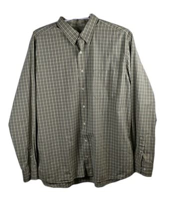 Eddie Bauer Men's XL- Tall Green Plaid Wrinkle Resistant Button Up Shirt - Image 1