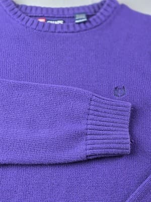 Vintage CHAPS Men’s XL Purple Long Sleeve Cable Knit Sweater - Thumbnail 3