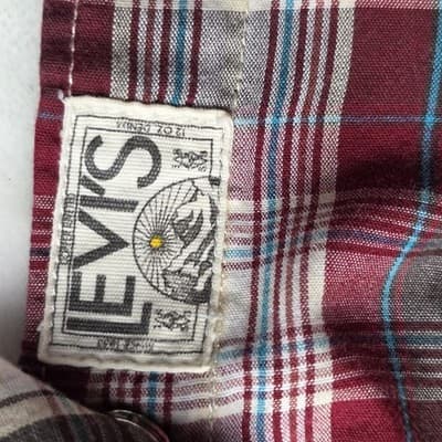 Vintage Levi's Mens Small Plaid Pearl Snaps Western Long Sleeve Button Up Shirt - Thumbnail 5