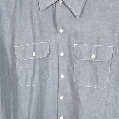 Dickie's Authentic Men's XL Blue Short Sleeve Button Up Shop Shirt - Thumbnail 4