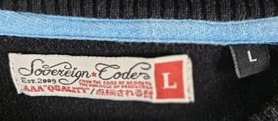 Sovereign Code Men's Large Black Multicolored Checkered Sweater - Thumbnail 3