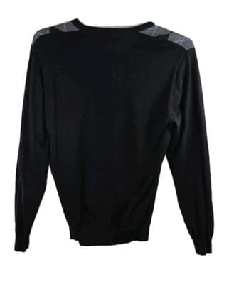 Sovereign Code Men's Large Black Multicolored Checkered Sweater - Thumbnail 7