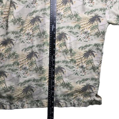 VTG Tommy Bahama Men's Medium 100% Silk Floral Hawaiian Aloha Palm Tree Shirt - Thumbnail 9