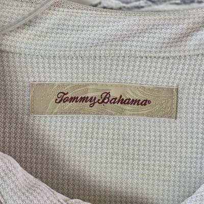 Tommy Bahama Men’s Beige Short Sleeve Polo Shirt - Thumbnail 3