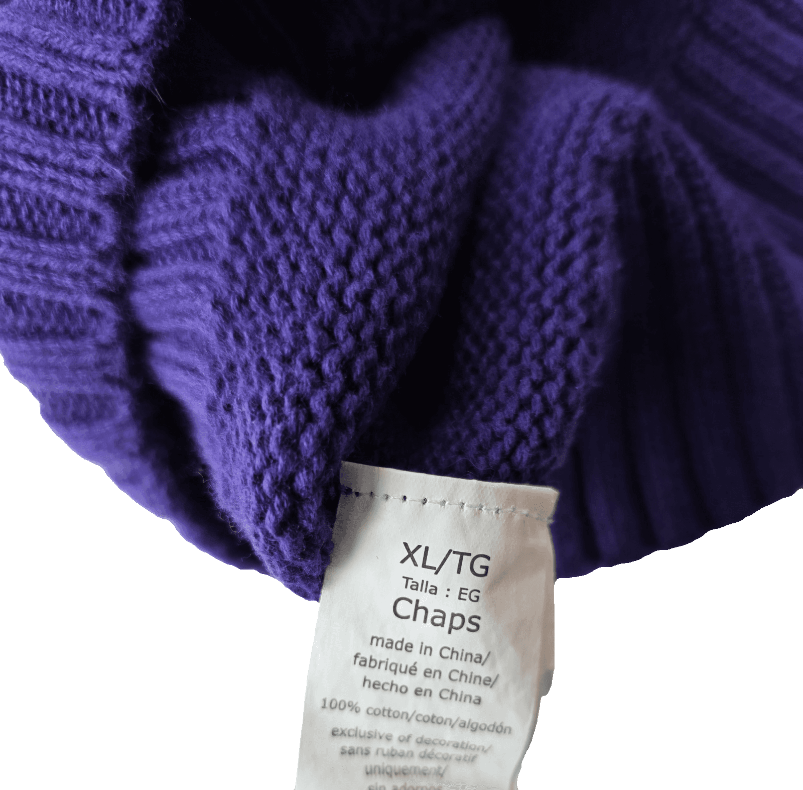 Vintage CHAPS Men’s XL Purple Long Sleeve Cable Knit Sweater - Thumbnail 6