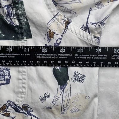Roundtree & Yorke Men's Large Golf Pattern Button Down Short Sleeve Shirt - Thumbnail 4