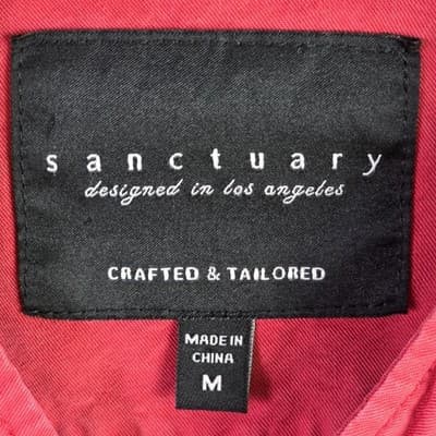 Sanctuary Women’s Medium Red Cargo Jacket With Roll Tab Sleeves - Thumbnail 4