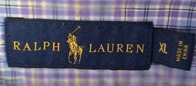 Polo Ralph Lauren Mens XL Blue Gingham Long Sleeve Button Down Shirt - Thumbnail 4