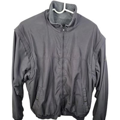 Foot Joy Men's XL Golf Jacket Reversible Black / Gray With Removeable Sleeves - Image 1