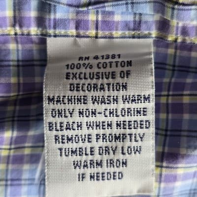 Polo Ralph Lauren Mens XL Blue Gingham Long Sleeve Button Down Shirt - Thumbnail 6