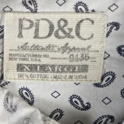 PDC Men's XL White & Blue Western Print Long Sleeve Button Up Shirt - Thumbnail 3