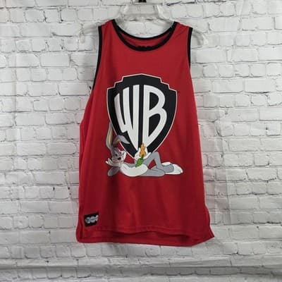 WB Men's Medium Red Looney Tunes Basketball Tank Top - Image 1