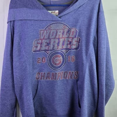 Chicago Cubs Adults Large Blue 2016 World Series Champions Hoodie - Thumbnail 2
