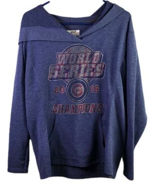 Chicago Cubs Adults Large Blue 2016 World Series Champions Hoodie - Image 1