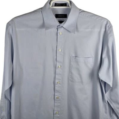 Liz Claiborne Men's Large 16- 32/33 Light Blue Long Sleeve Button Up Shirt - Thumbnail 2