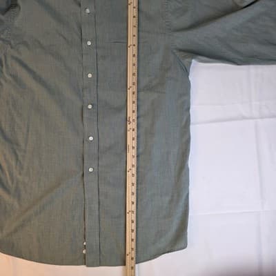 Roundtree & Yorke Men's 15.5 -33 Green Striped Long Sleeve Button Up Shirt - Thumbnail 8