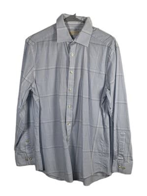 Michael Kors Shirt Men's Blue Medium 15.5 -32/33 Slim Fit Stretch Long Sleeve - Image 1