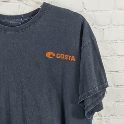 Costa Del Mar Men's XL Navy Blue"Born On The Water" Short Sleeve T-Shirt - Thumbnail 2