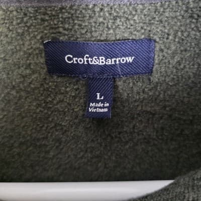 Croft & Barrow Men's Large Olive Green 1/4 Zip Long Sleeve Pullover - Thumbnail 4