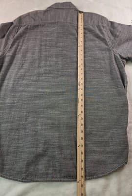 Woolrich Men's XL Dark Grey Short Sleeve Button Up Shirt - Thumbnail 6