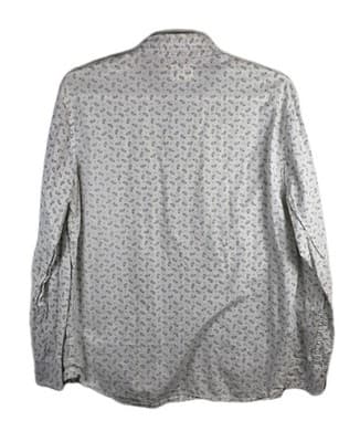 PDC Men's XL White & Blue Western Print Long Sleeve Button Up Shirt - Thumbnail 5