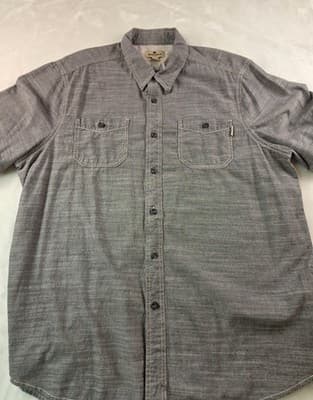 Woolrich Men's XL Dark Grey Short Sleeve Button Up Shirt - Thumbnail 2