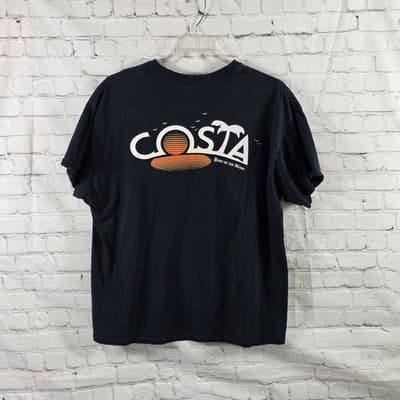 Costa Del Mar Men's XL Navy Blue"Born On The Water" Short Sleeve T-Shirt - Thumbnail 6