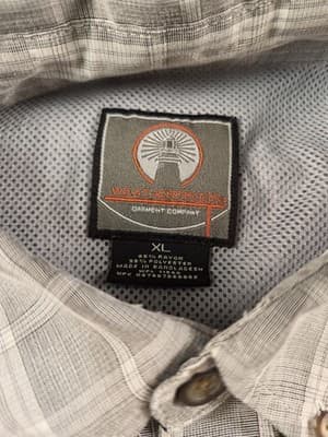 Weatherproof Men's XL Gray Plaid Vented Outdoor Fishing Shirt - Thumbnail 2