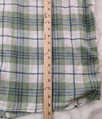 Weatherproof Men's XL Linen Green Tartan Short Sleeve Button Down Shirt - Thumbnail 6