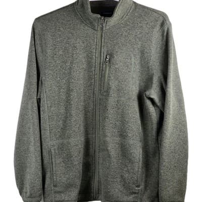 Croft & Barrow Men's Large Olive Green 1/4 Zip Long Sleeve Pullover - Thumbnail 2