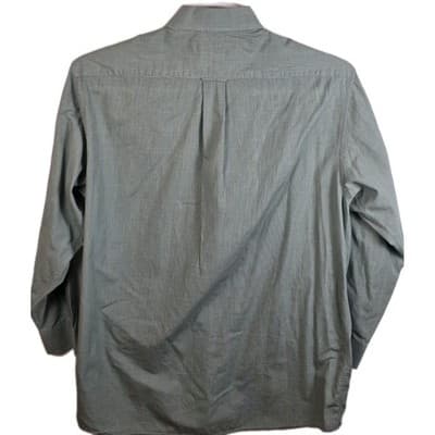Roundtree & Yorke Men's 15.5 -33 Green Striped Long Sleeve Button Up Shirt - Thumbnail 5