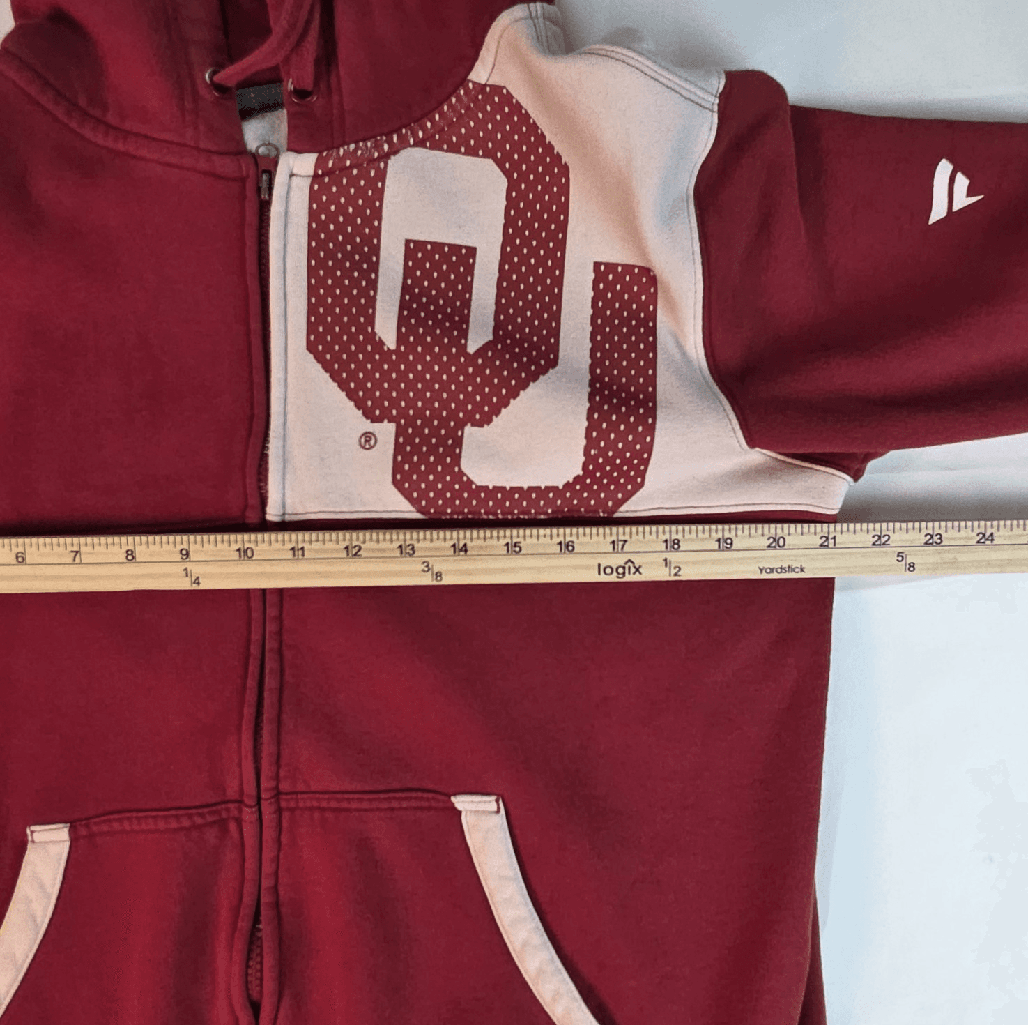 Vintage Fanatics Oklahoma Sooners Adult Medium Red Full Zip Hoodie - Thumbnail 3