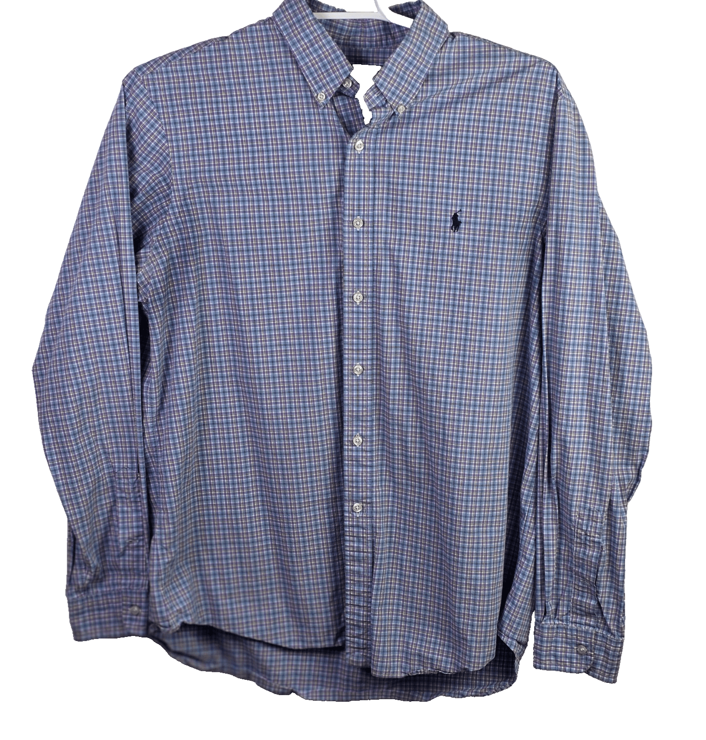 Polo Ralph Lauren Mens XL Blue Gingham Long Sleeve Button Down Shirt - Image 1