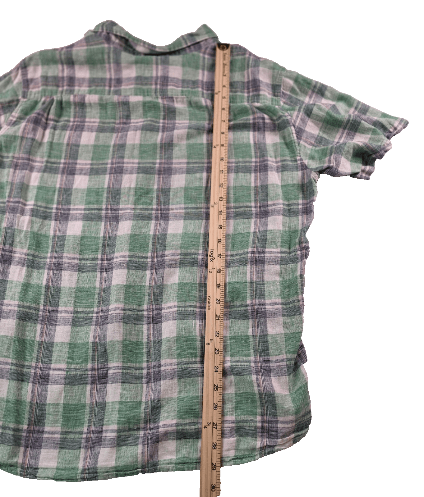 Weatherproof Men's XL Buffalo Check Linen Short Sleeve Button Up Shirt - Thumbnail 7