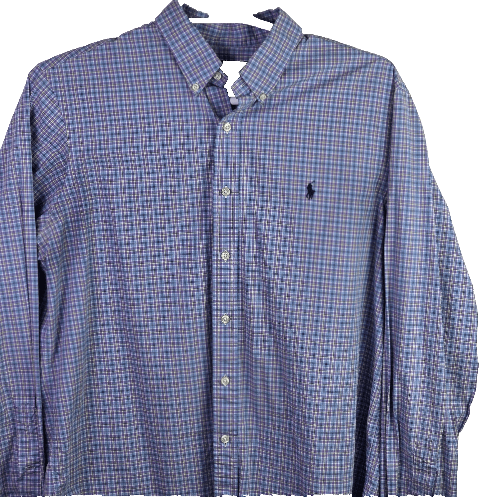 Polo Ralph Lauren Mens XL Blue Gingham Long Sleeve Button Down Shirt - Thumbnail 2