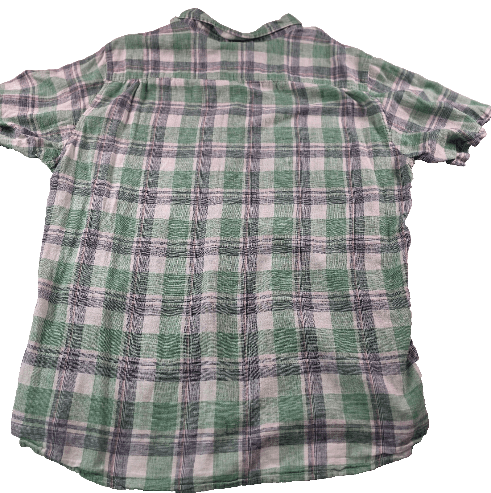 Weatherproof Men's XL Buffalo Check Linen Short Sleeve Button Up Shirt - Thumbnail 6