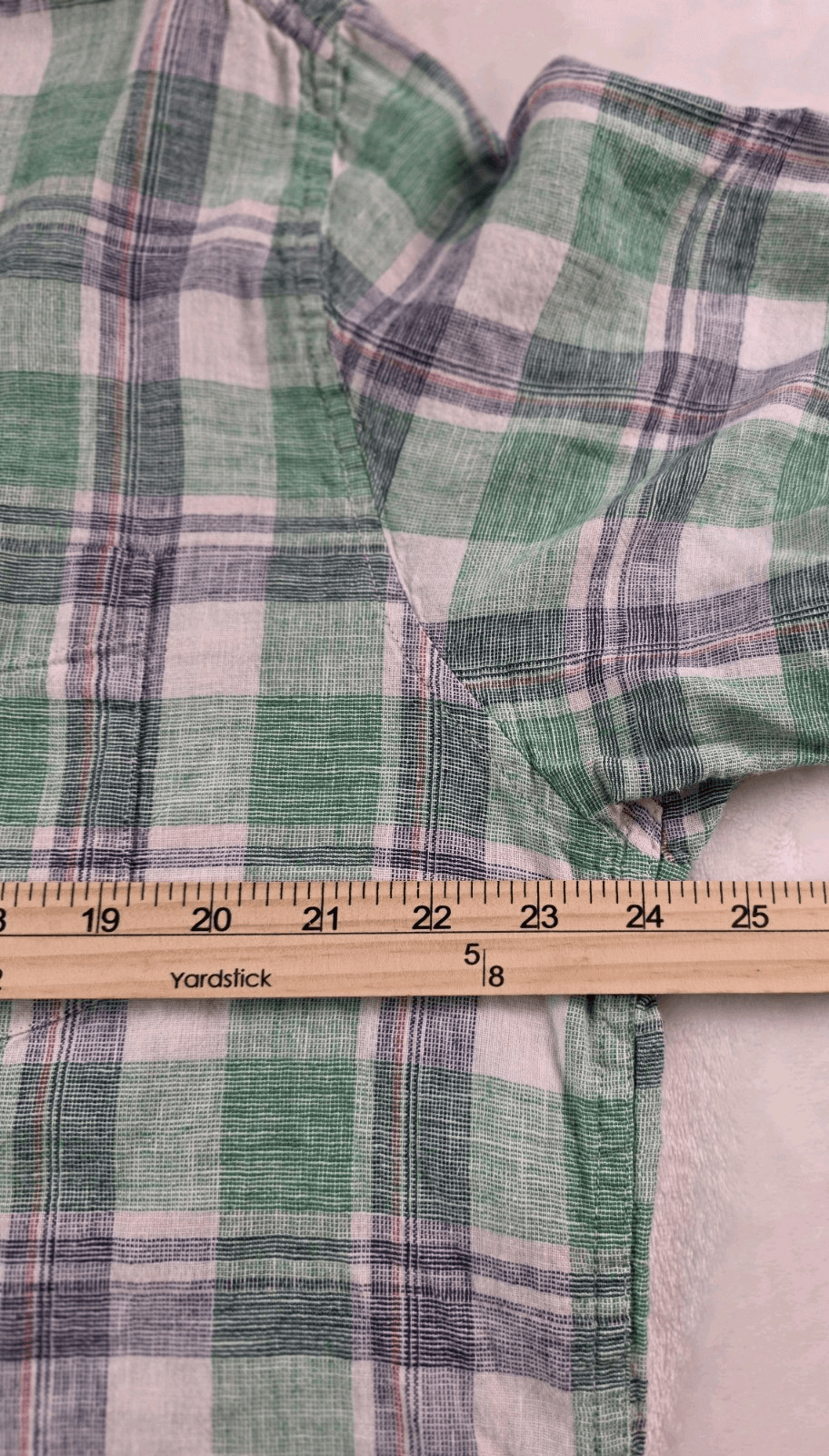 Weatherproof Men's XL Buffalo Check Linen Short Sleeve Button Up Shirt - Thumbnail 5