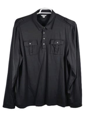 Calvin Klein Shirt Adult XL Gray Long Sleeve 2 Front Pockets Mens - Thumbnail 2