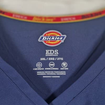 Dickie's Women's 3XL Blue EDS Essentials Moisture Wicking Scrub Top - Thumbnail 4