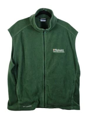 Columbia Washington University XXL Green Full Zip Sleeveless Fleece Jacket - Image 1