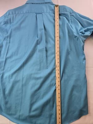 Izod Men's Large 17 34/35 Teal Regular Fit Long Sleeve Button Up Shirt *FLAWED* - Thumbnail 7