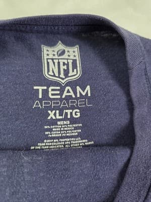 NWT New England Patriots XL Navy Blue Short Sleeve Shirt - Thumbnail 3