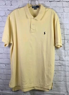 Polo Ralph Lauren Men's Large Yellow Short Sleeve Shirt - Thumbnail 2
