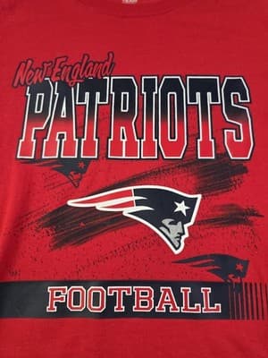 NWT New England Patriots Youth Large 12/14 Red Short Sleeve Shirt - Thumbnail 2