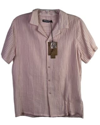 NWT PJ Paul Jones Men's Small Pink Textured Casual Shirt Sleeve Button-Up Shirt - Image 1
