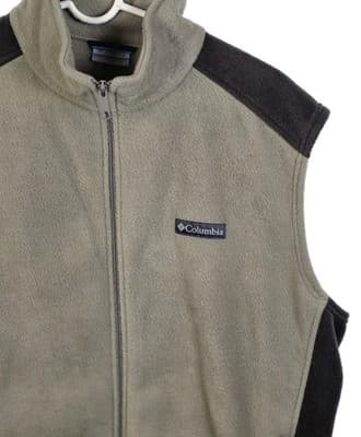 Columbia Men's Large Brown Fleece Full Zip Outerwear Vest - Thumbnail 2