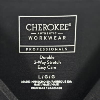 Cherokee Men's Large Gray Workwear V Neck Scrub Top - Thumbnail 2