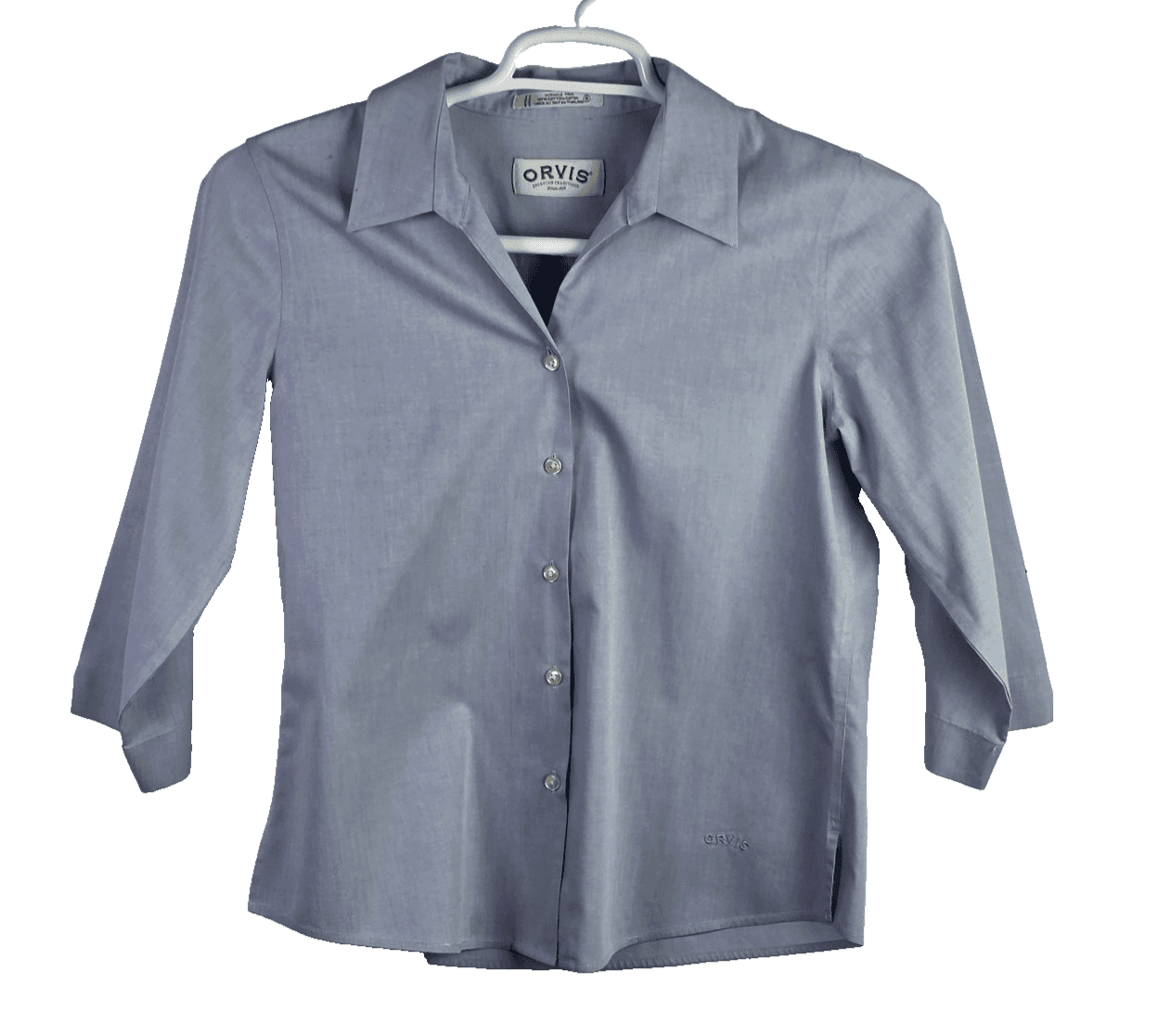 Orvis Womens Size 6 Blue Long Sleeve Button-Down Shirt - Image 1